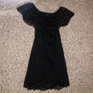 Black, off the shoulder dress